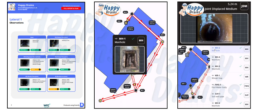 Happy Drains CCTV Plan & Report examples